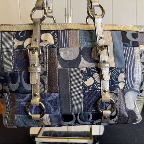 EUC Coach Denim Patchwork Tote 2009 - Picture 3 of 16